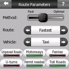 Settings here determine how routes will be calculated.