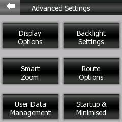 6 Advanced settings These screens let you set a large number of different advanced settings and initiate