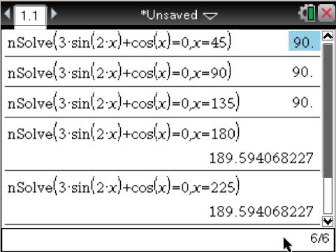 How to N-Solve: Example: Menu, Algebra, Numerical Solve.