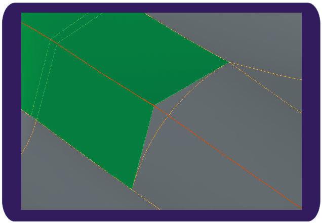 5 Virtual Edges (and Radius Downsizing) Spline face models of sheet metal parts often do not contain all base surfaces that are needed to recover virtual edges (also called "theoretical edges").