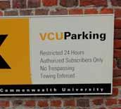 4Exterior signage > Parking and vehicular VCU Parking Identifier (A).