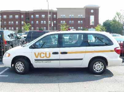 vehicles with the official VCU logo and