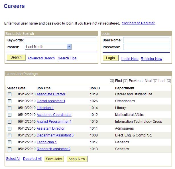 Applying for Jobs Concept This document explains how to apply for jobs at Case Western Reserve University through the Careers system.