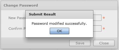 e. After specifying the new password, click Save and Click OK on the Submit Result. Licensing Information 3.
