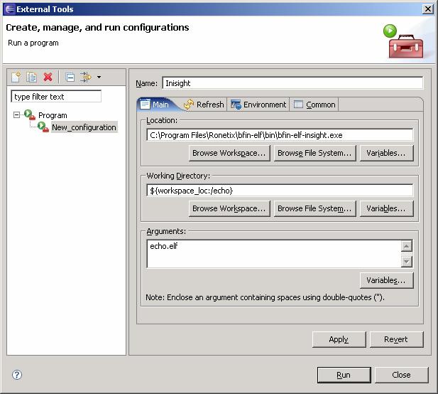 In the new dialog for name type Insight, for location click Browse File System and navigate to