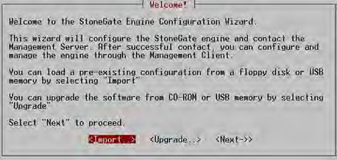 Configuring the Engine in the Engine Configuration Wizard If you have stored the configuration on a floppy disk or a USB memory stick (see Saving the Initial Configuration for Sensors and Analyzers