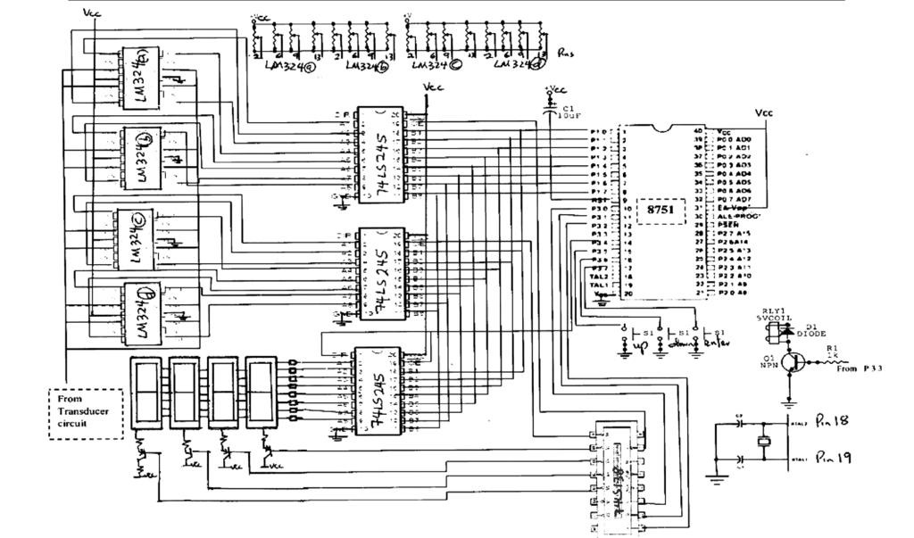 Idachaba FE: Design of INTEL 8751 Microcontroller Based System for Monitoring and Control of A Thermal Process Figure 4: Main board showing the Microcontroller, the ADC circuit, the 74LS245, 74LS138