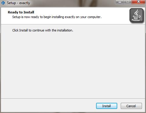 In the Ready to Install dialog, click Install to continue with the
