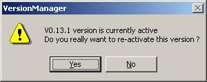 Activating an installed version 1 IMPORTANT: 1. When installing the software for the first time, the installed version alone can be activated. 2. A correction can be selected directly, i.e. without previously activating the associated complete version or a previous correction.