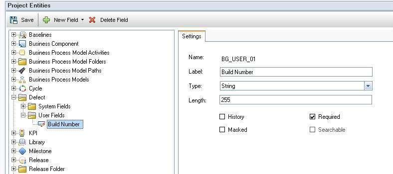 Step 2 : Enter appropriate label name and select the correct data type "String/Date/User List/lookup