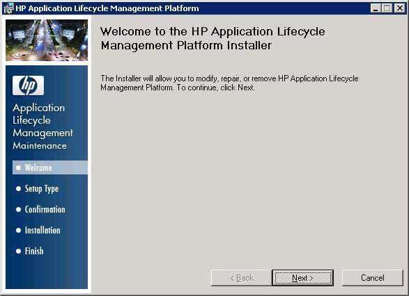 Step 3 : Upon finishing, the HP ALM Platform Configuration Wizard opens as shown below.