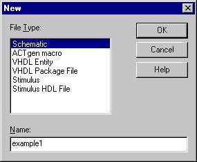 Libero s New Project dialog box Family: Select ex from the Family drop-down list box HDL: Select VHDL or Verilog as the HDL Location: Specify a location in the Location field, or select a location by