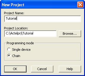 Figure 28 New Project Dialog Box 4. If necessary, change the default location of your project in the Project Location field. 5. Click OK.
