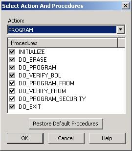 2. Click the Procedures button. The Select Action and Procedures dialog box appears. Figure 217 Select Action And Procedures Dialog Box 3.