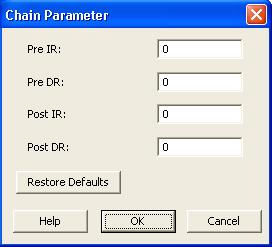 Chain Settings Click the Chain Parameter button in the Single Device Configuration window to set the chain settings (see the Chain Settings dialog box below).