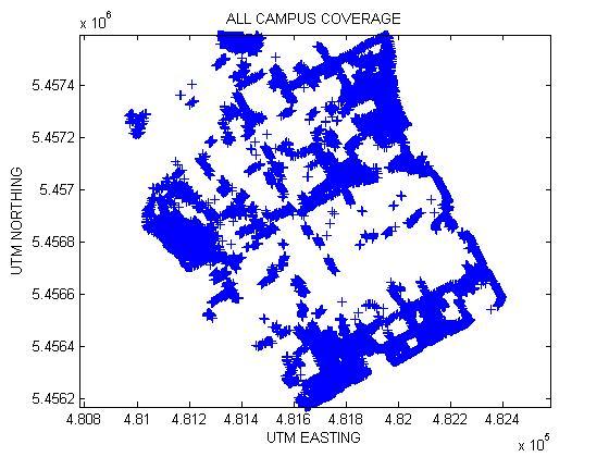 Fig 3: Map of Rogue Access Points across campus Over 400 RAPs were found in the data that was mined to obtain RAP information.