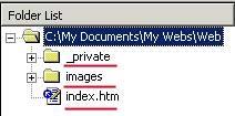 Izrada jednostavne web stranice lokacija weba na disku C:/My Documents/My Webs/Myweb Možemo