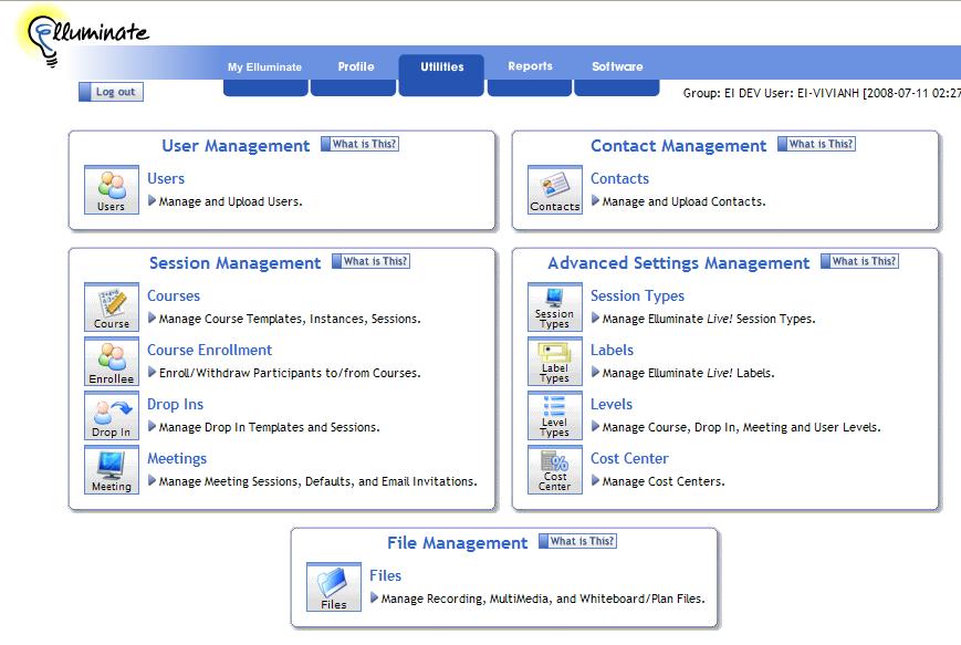 New User s Guide The SAS Interface Utilities page This page is the cornerstone of the SAS. It gives you access to the primary utilities where you will be doing most of your work in the SAS.