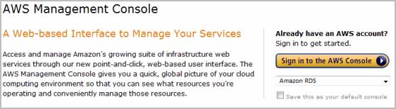 Launch a DB Instance Now that you have signed up for Amazon RDS, you're ready to launch a DB Instance using the AWS Management Console.