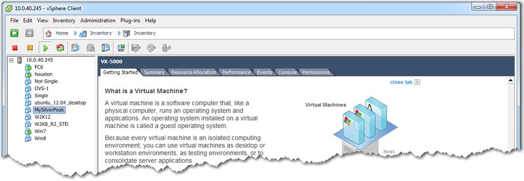 VX Virtual Appliance / VMware vsphere / vsphere Hypervisor / Router Mode [Out-of-Path Deployment] 2 Establish connectivity to the