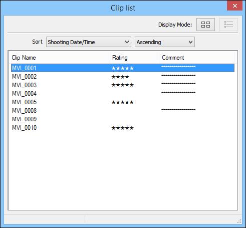 the movie clip to be played back in the [Clip 3 Select list] dialog box. 4 In the main window, click the [ ] button. The image of the movie clip appears in the main window.