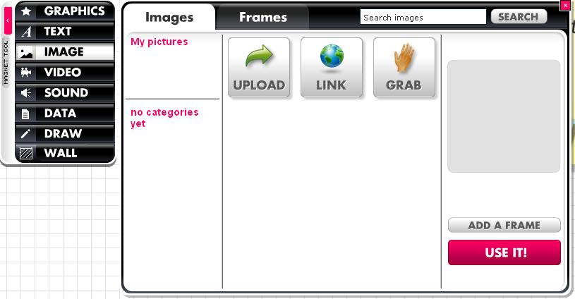 Click the UPLOAD button and browse to the files on your computer. Your photos will be added to your online Glogster library. 2.