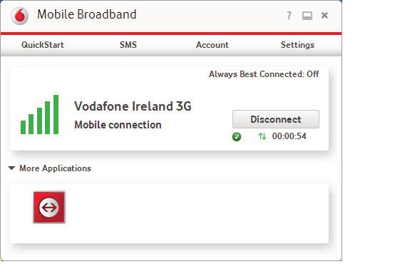 Connection window Note: Once setup is complete, you can always access the Vodafone Mobile Broadband application when your USB Stick is inserted into your computer by clicking the desktop icon 1 2 3 4