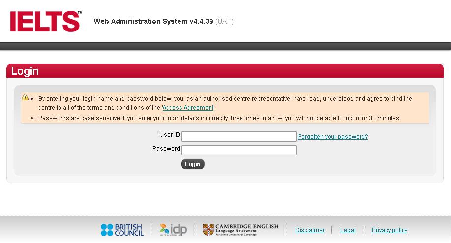 INTRODUCTION TO IWAS The IELTS Web Administration System (IWAS) is a web based application available through a URL.