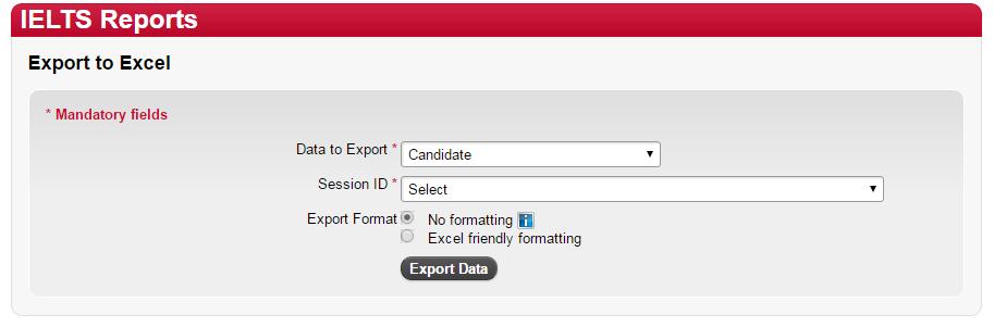 EXPORTING CANDIDATE DATA FROM IWAS TO IAM Ensure that candidate numbers have been generated for all candidates in the Test Session before doing this. 1 Select and click. 2 Select under Data to Export.