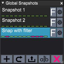 Plugin Snapshots only save plugin parameters; they do not save the audio or midi patch, gain, or the on/off bypass state of a plugin.