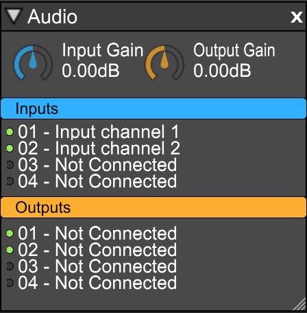 Audio Routing All audio routing is done in the Audio panel or in the Audio Patch view mode.