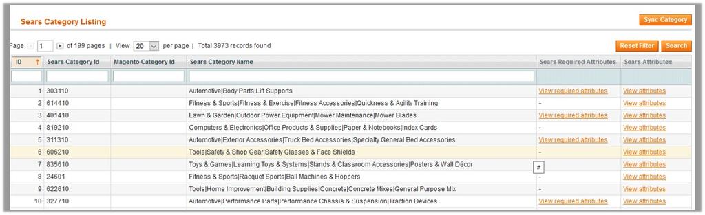 9.1. View Sears Categories To view the active categories 1. Go to the Admin panel. 2.