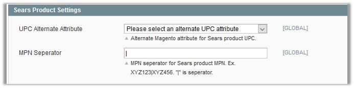 3. Under Sears Settings, do the following steps: a. In the Enabled list, select Yes. Note : Selecting the No option disables the Sears Integration extension. b.