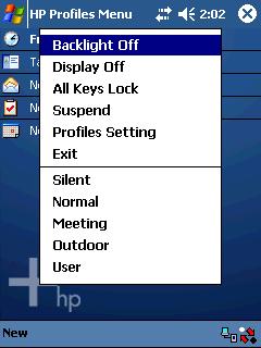 Using Programs Disable powering on the HP ipaq from an application button. Turn off the HP ipaq. You can customize the profiles and store the settings in memory.