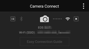 Terminating the Wi-Fi Connection To terminate the Wi-Fi connection, perform either of the following operations. On the smartphone s Camera Connect screen, tap on [ ].