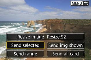 Sending Images to a Smartphone from the Camera Sending Multiple Images Select multiple images and send them at once.