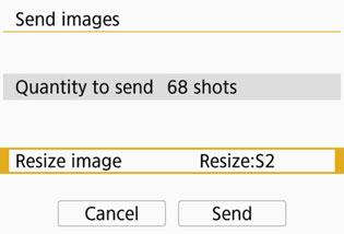 Set it as necessary. On the displayed screen, select an image size, then press <0>.