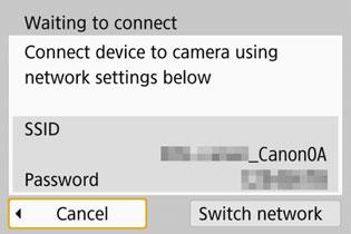 Establishing a Wi-Fi Connection 1 2 3 Press the <k> button. Select [l] (Print from Wi-Fi printer). If the history (p.126) is displayed, switch the screen with the <Y> <Z> keys.