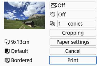 Printing Images Printing Images Individually Select and print images individually. 1 2 Select an image to print. Press the <Y> <Z> keys of the cross keys to select an image to print, then press <0>.