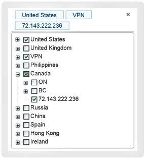 addresses that are easily identified by the internal network or system administrators. What can I do if some IP addresses in the GeoIP Location table do not match our office locations?