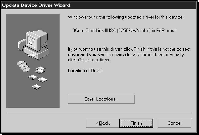 2-6 CHAPTER 2: SETUP FOR CUSTOM INSTALLATION 2 Insert EtherDisk diskette 1 in drive A. 3 Click Next.