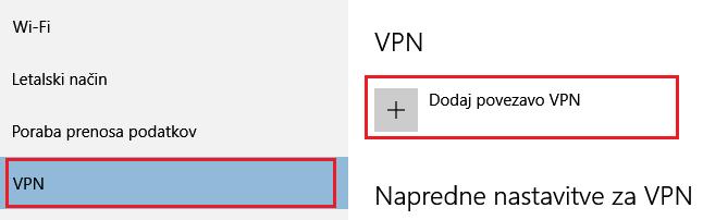 7.3.8 Nastavitve zasebnosti in deljenja posodobitev 7.3.8.1 Navidezno zasebno omrežje (VPN) VPN (angl.