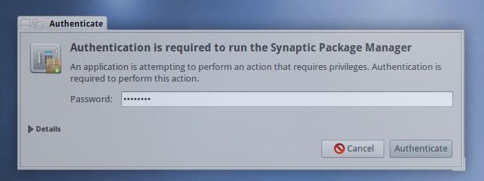 Then, when Synaptic opens, clicking refresh reloads the current package index in the