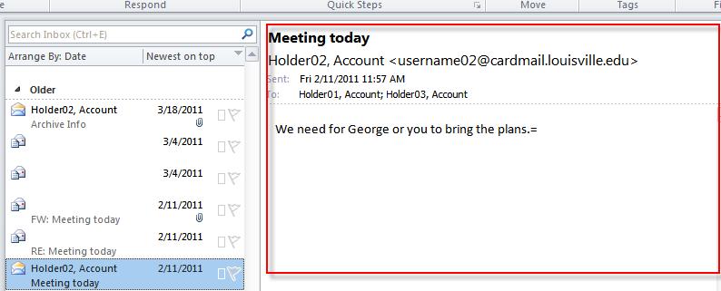 a mail message without opening a new window. Read a Mail Message in the Reading Pane 1.