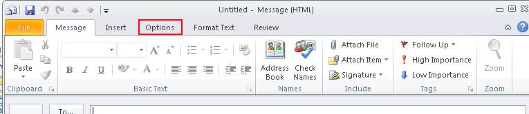 26 Microsoft Outlook 2010 Basics Copying a Mail Message to a Recipient Microsoft Outlook 2010 allows you to carbon copy or blind copy additional recipients.