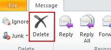 42 Microsoft Outlook 2010 Basics Deleting Messages If you no longer need a mail message, you can delete it from your account. The mail message will stay in your Deleted Items folder for seven days.