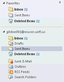 52 Microsoft Outlook 2010 Basics Folders About Outlook Folders You can see a list of folders in the Navigation Pane. Let s take a look at each mail folder.