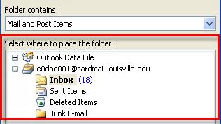 54 Microsoft Outlook 2010 Basics 5. Select where to place the folder. 6.