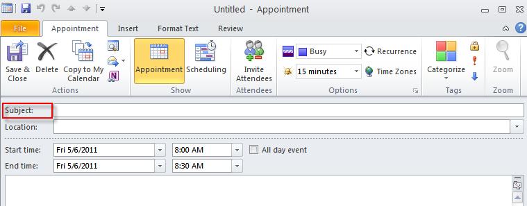 Creating an Appointment 1.