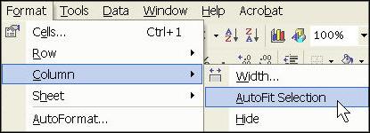 Beginning Excel for Windows Page 6 13. Formatting Headers Select cells A4...C4. Click on the Bold icon in the toolbar to make the headings bold. 14.